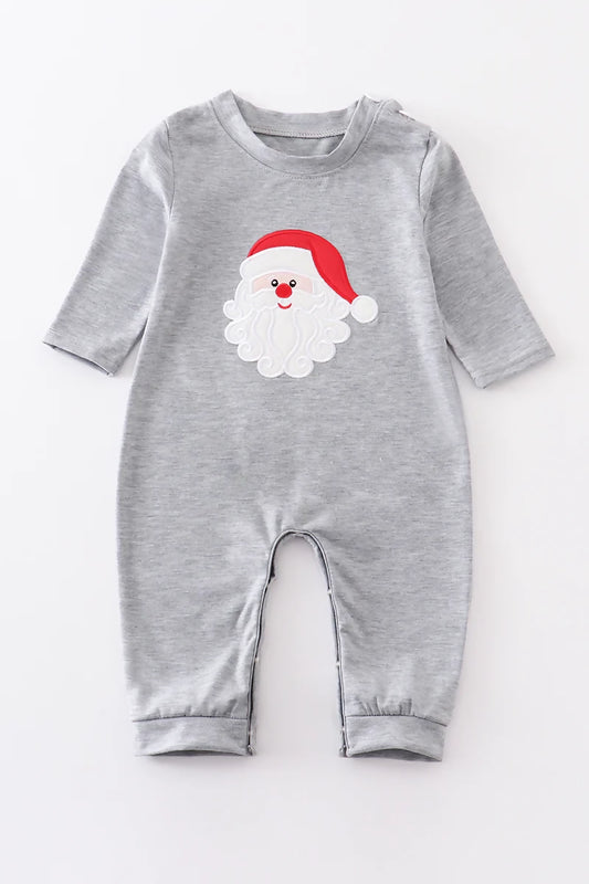 grey santa boy romper