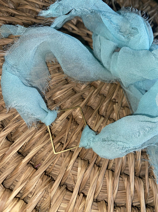 Gold Square tulle mint bracelet wrap