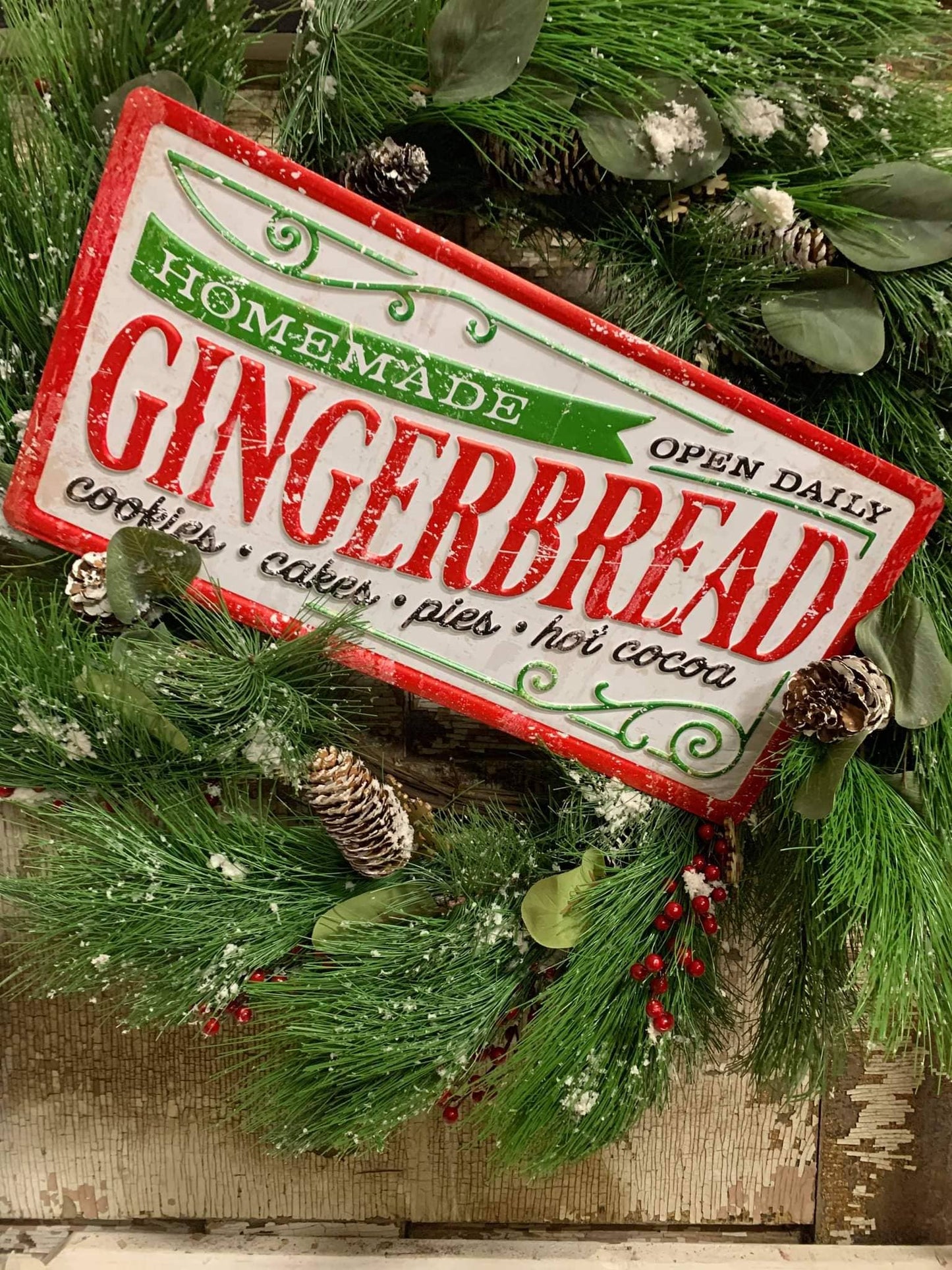 Gingerbread Metal Sign