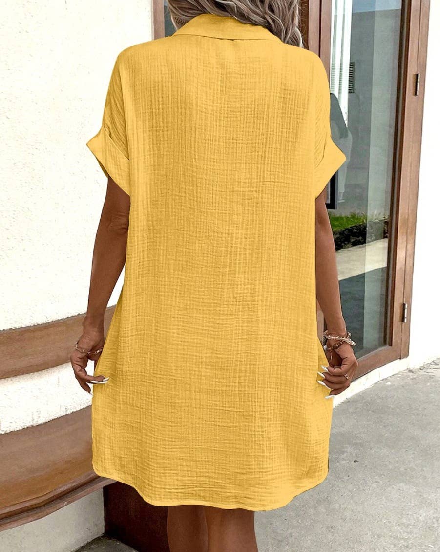 Yellow button dress