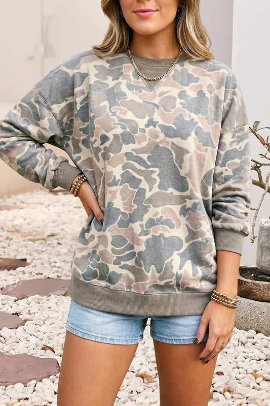 Vintage Camo Pullover Sweatshirt
