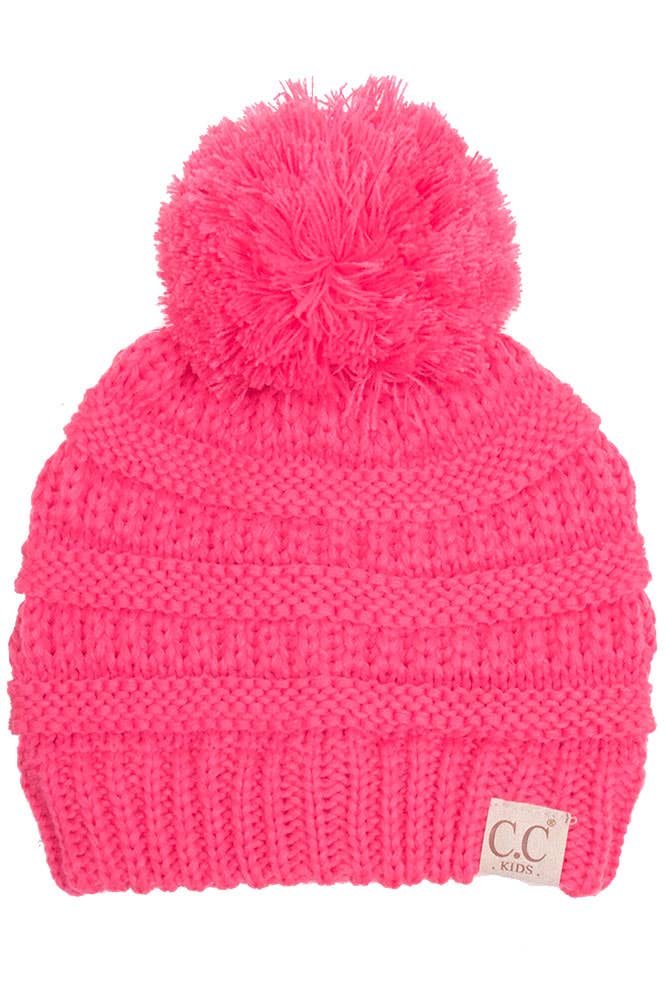 C.C Kids Solid Knit Pom Beanie