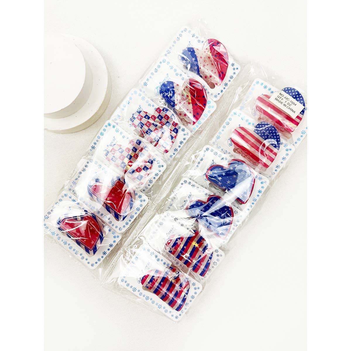 Mini Patriotic Rectangle Hair Claw Clips