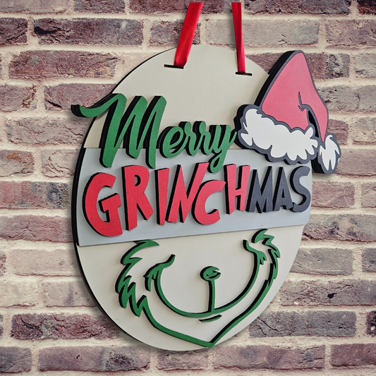 Merry Grinchmas Door Hanger