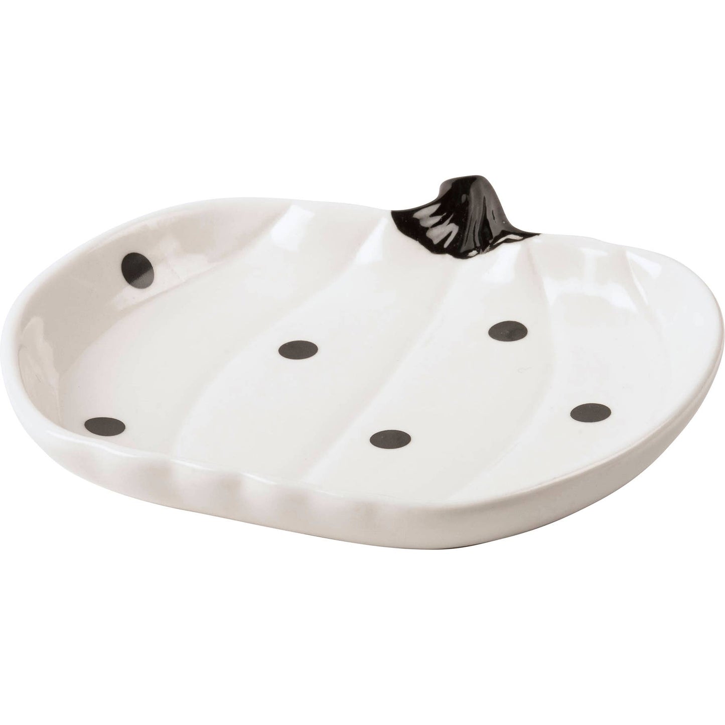 Black & White Dot Pumpkins Plate Set