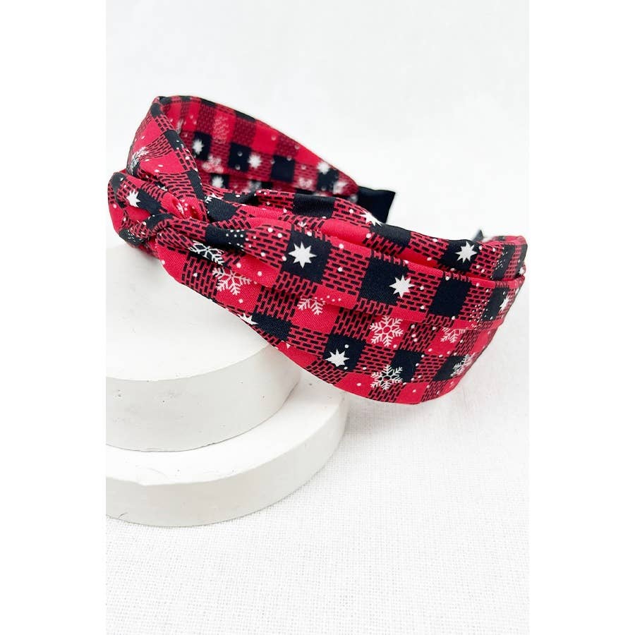 Plaid Snowflake Fabric Headband