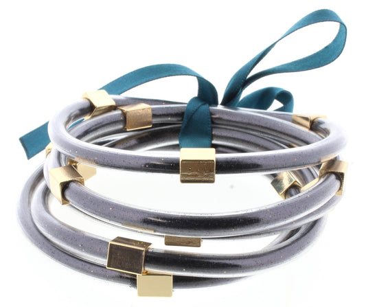 Black Glitter Filled Bangles Bracelet Set