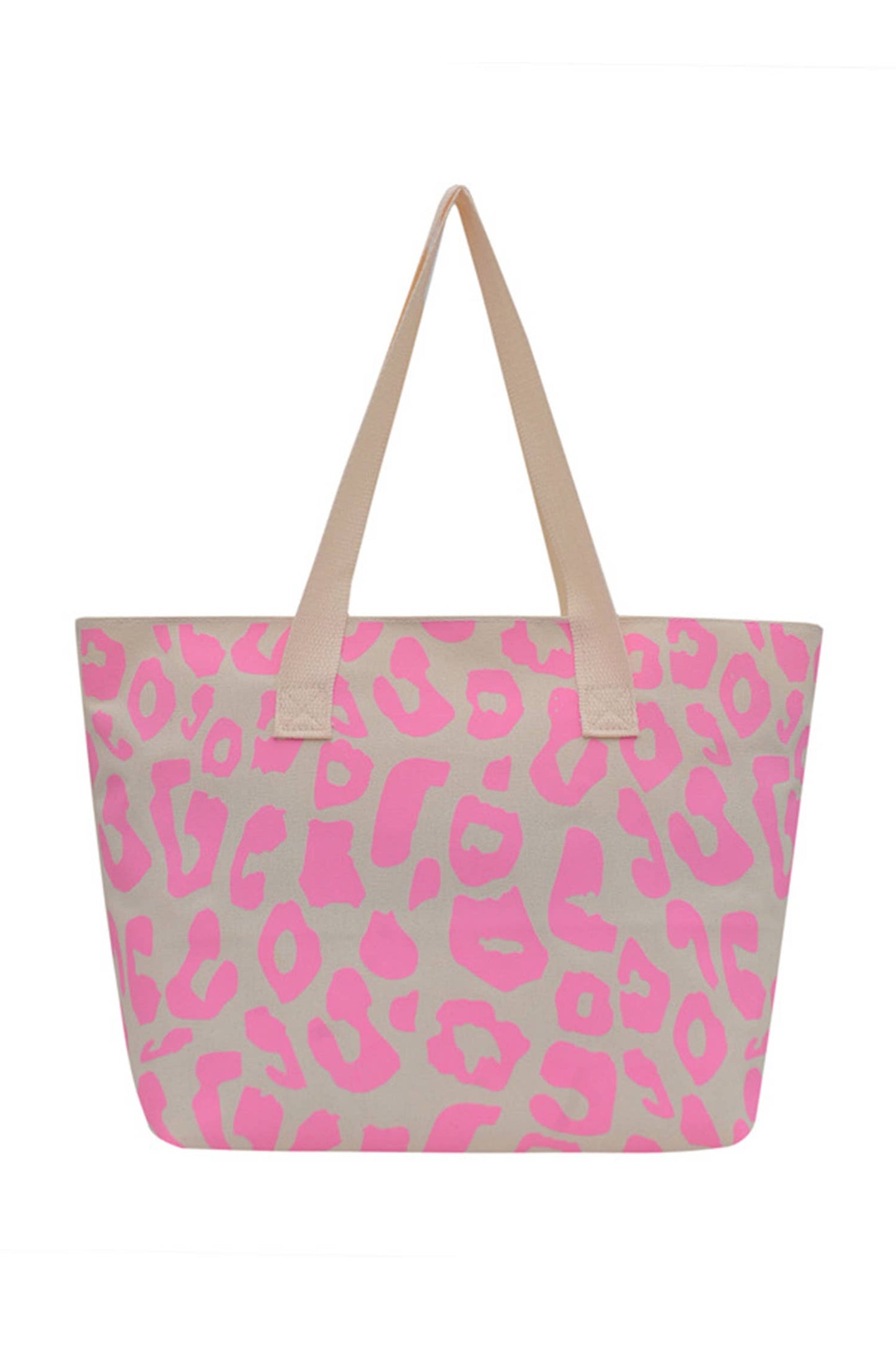 Pink Leopard Print Canvas tote