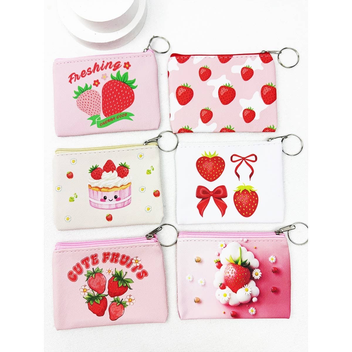 Strawberry Printed Coin Purse