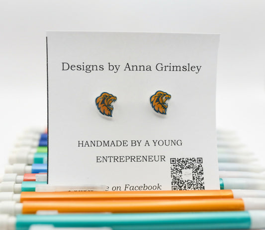 Zion Lutheran School Lion Mascot Earrings