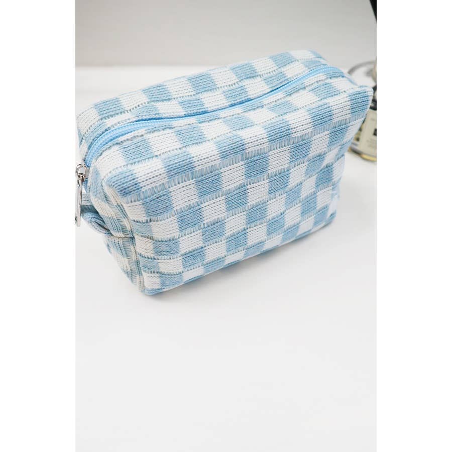 Pink Checkered  Cosmetic Bag