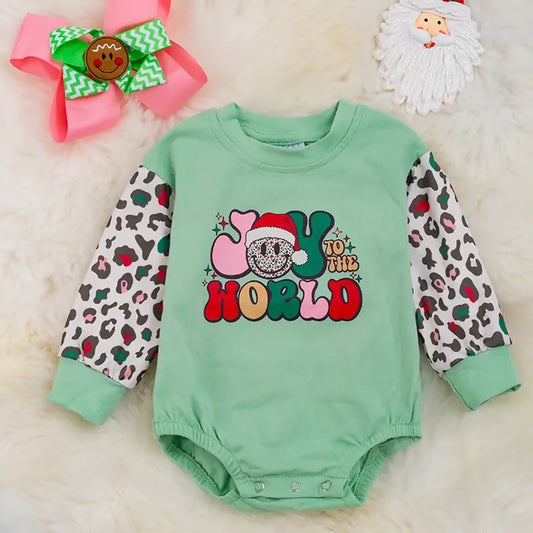 joy to the world mint onesie