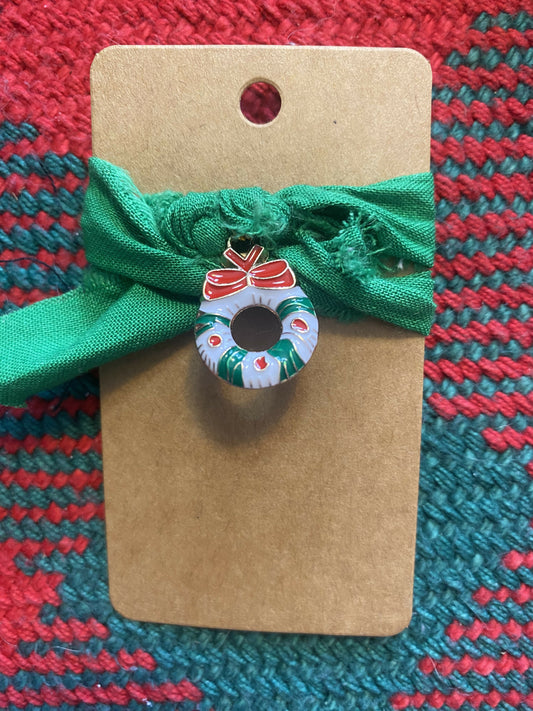 Wreath with Green Fabric