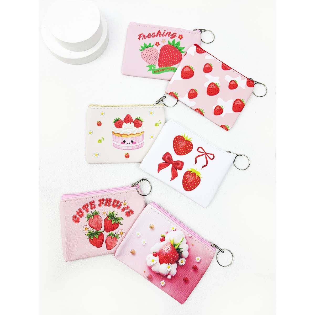 Strawberry Printed Coin Purse
