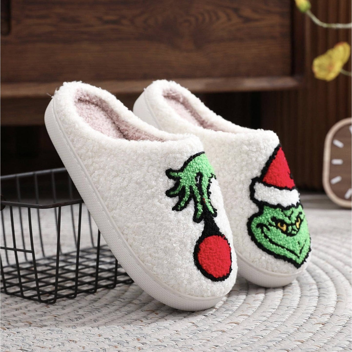 Christmas green man Holiday Slippers