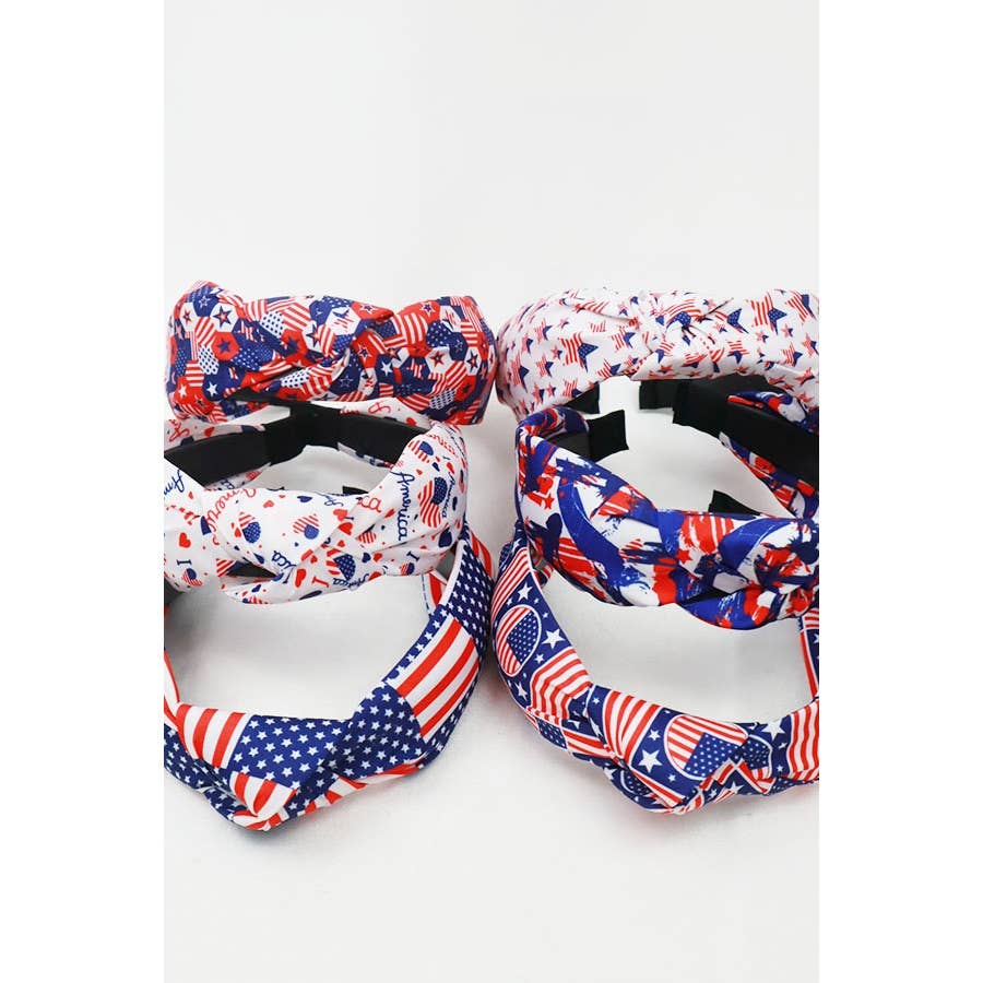 American Patriotic Twisted  Headband