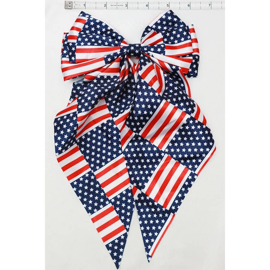 Jumbo Patriotic Hair Satin Bow