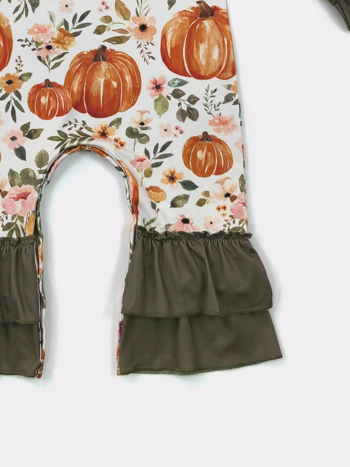 Wispy Pumpkin Ruffle Romper