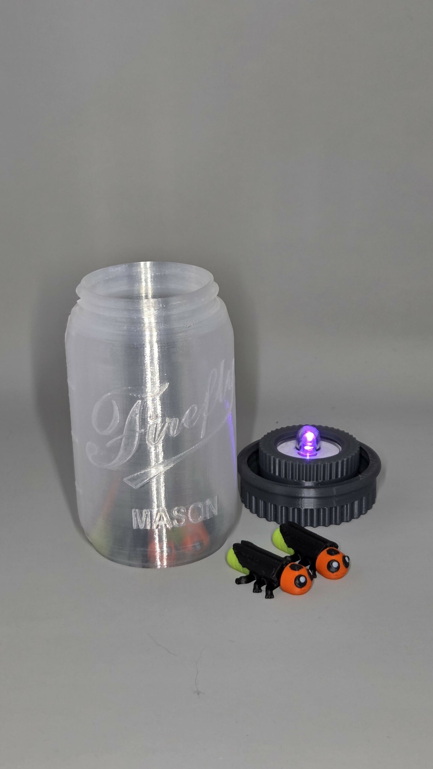 Lighted Firefly Jar – 3D Printed Mason Jar with Glowing Fireflies