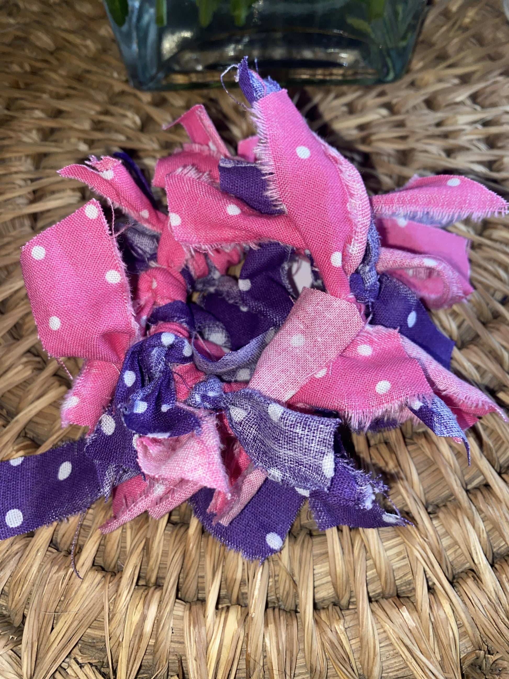 Pink and Purple Polka Dots hair tie