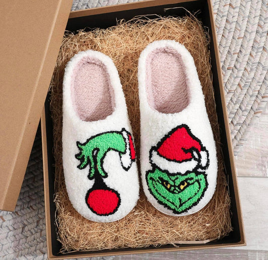 Christmas green man Holiday Slippers