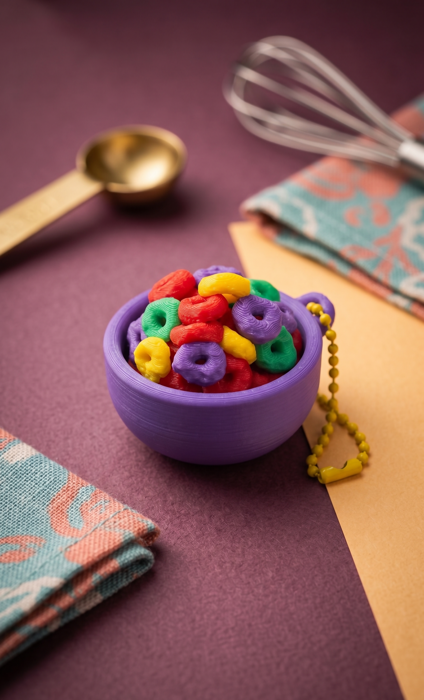 Fruity Rings – Pressable Cereal Bowl Fidget Keychain