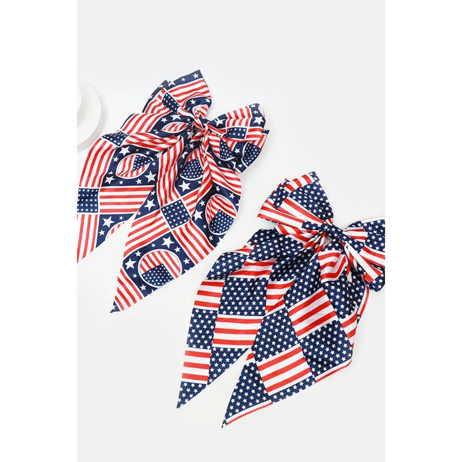Jumbo Patriotic Hair Satin Bow
