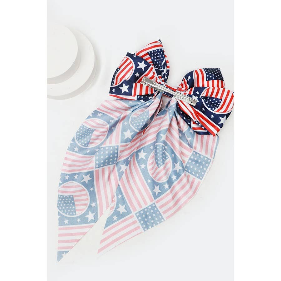Jumbo Patriotic Hair Satin Bow