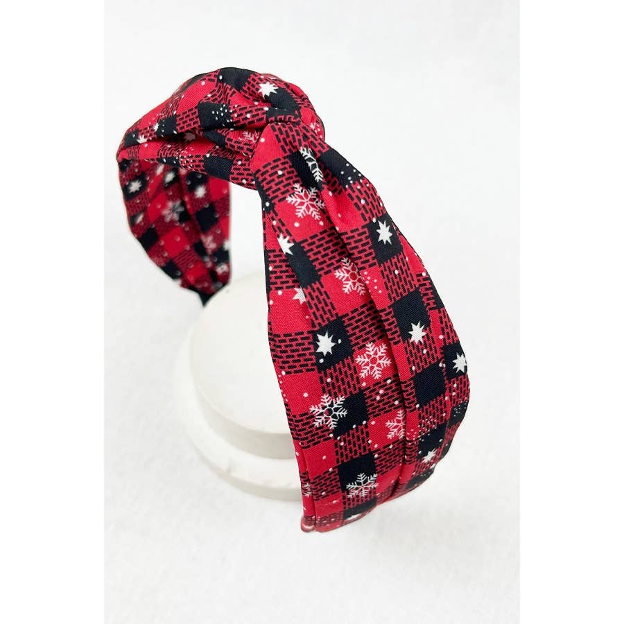 Plaid Snowflake Fabric Headband