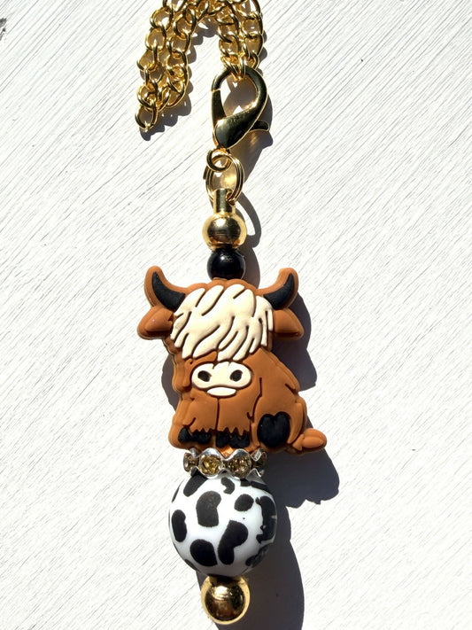 Highland Cow Tumbler/Bag Charm