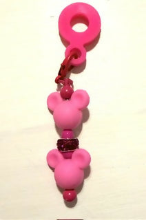 Pink Mouse Ears Straw Charm