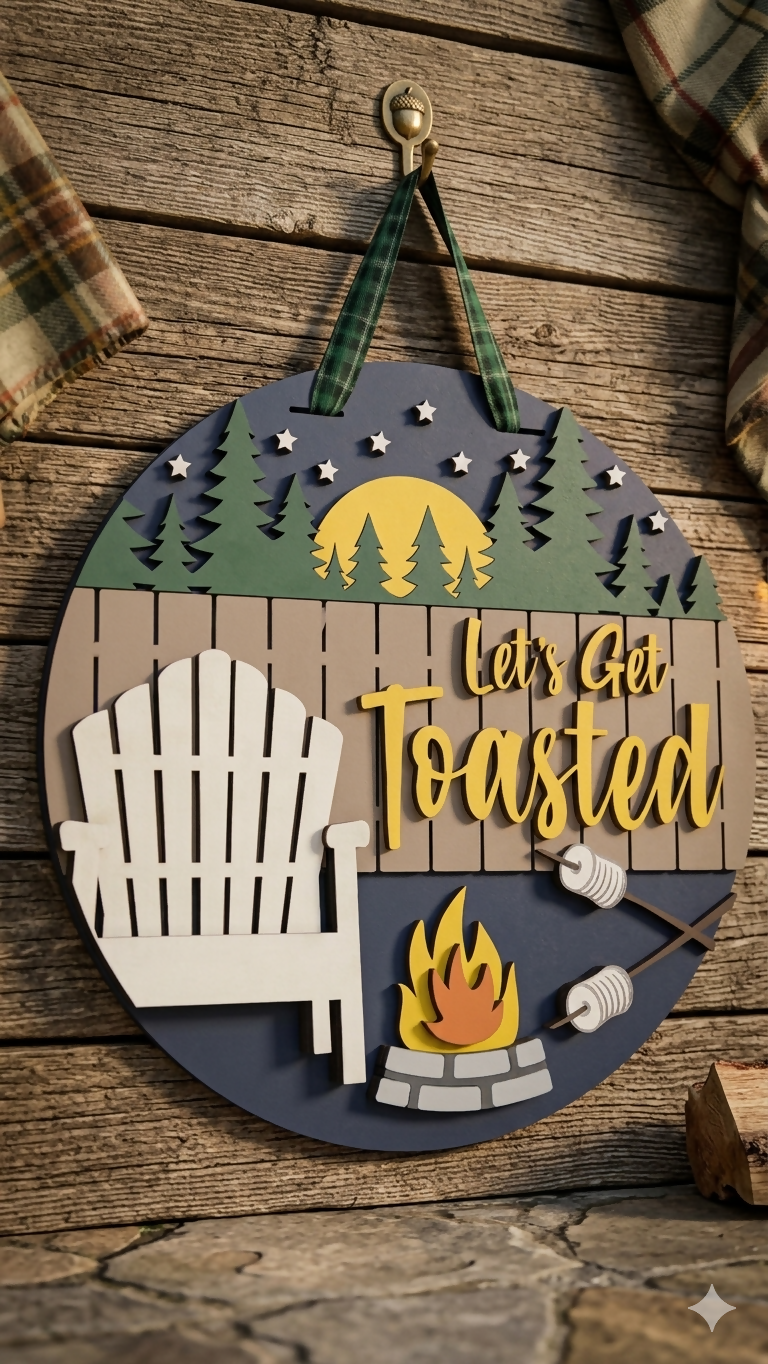 Let’s Get Toasted – Layered Wooden Door Hanger