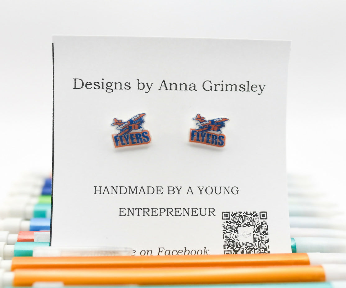 East St Louis Flyers Mascot Earrings