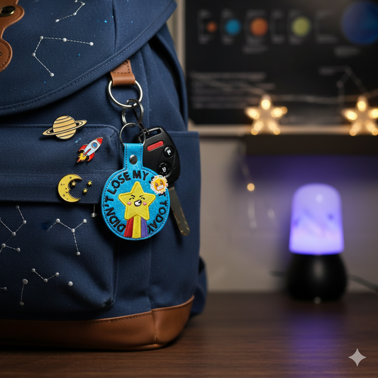 “Didn’t Lose My Shit Today” Star Embroidered Keychain | Funny Vinyl Keychain