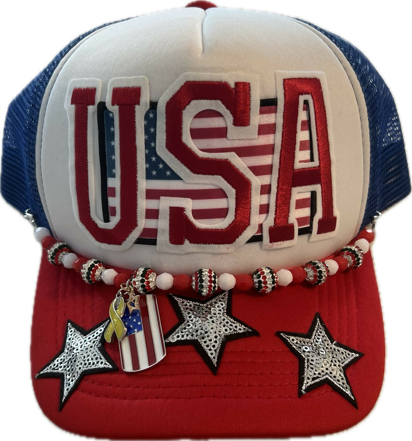 USA Trucker Hat with chain