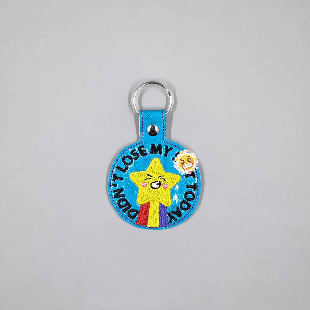 “Didn’t Lose My Shit Today” Star Embroidered Keychain | Funny Vinyl Keychain