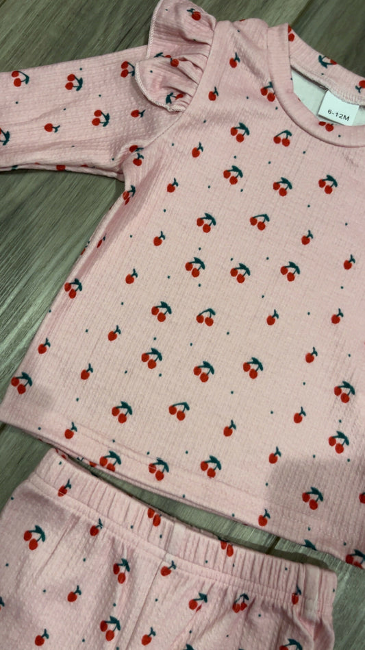 Cherry Ribbed Flare Set
