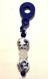 **Blue floral Straw Charm