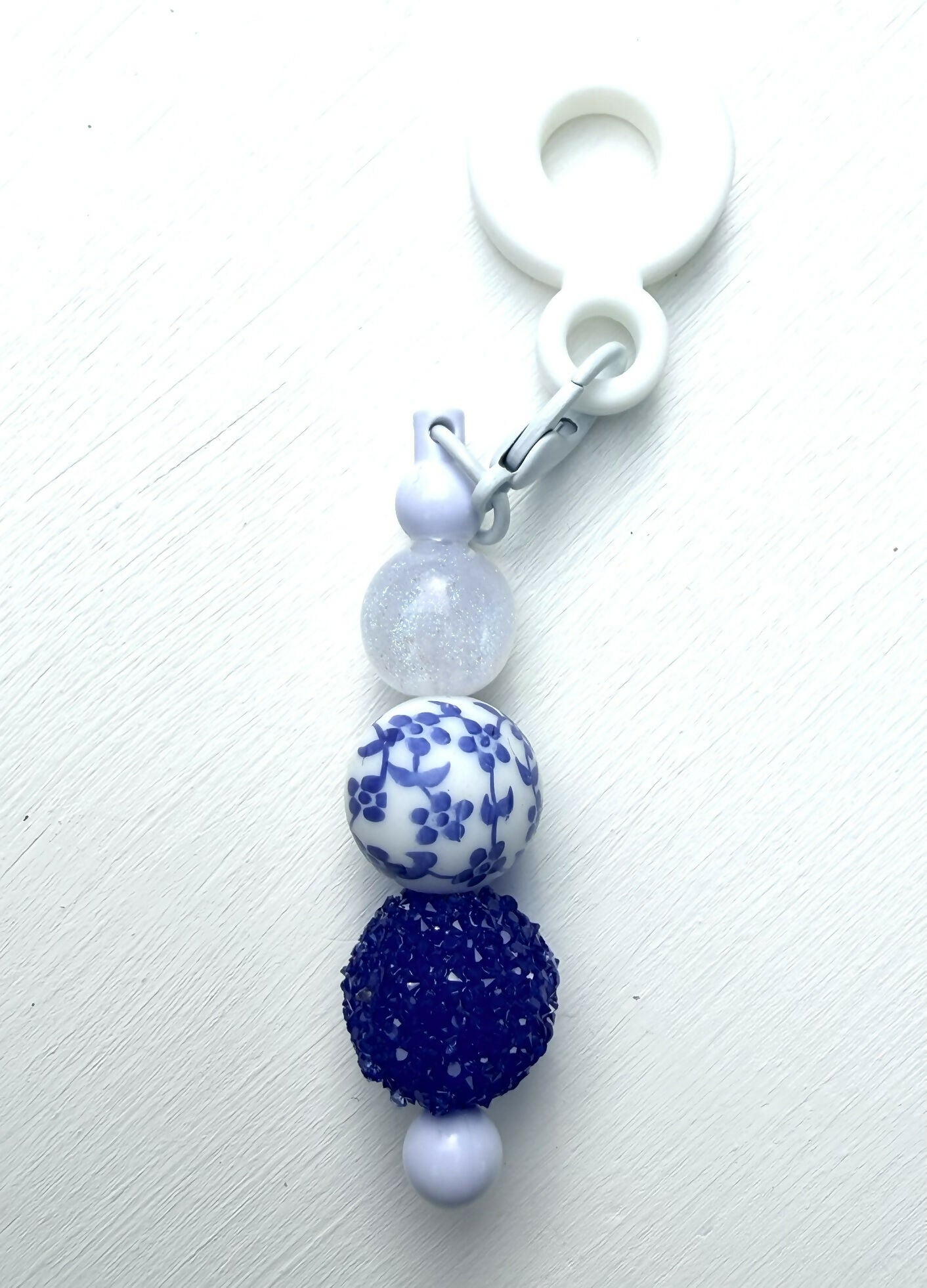 Blue Floral Straw Charm