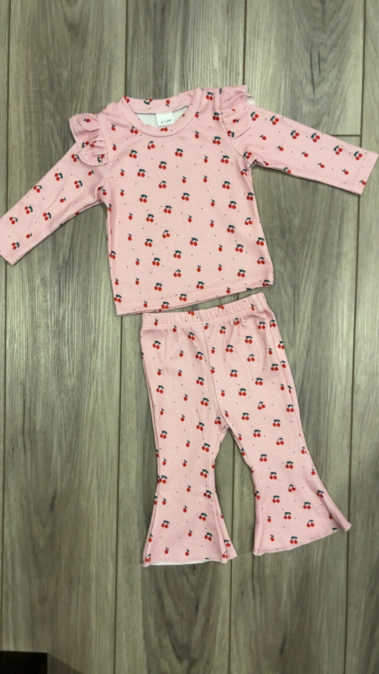 Cherry Ribbed Flare Set
