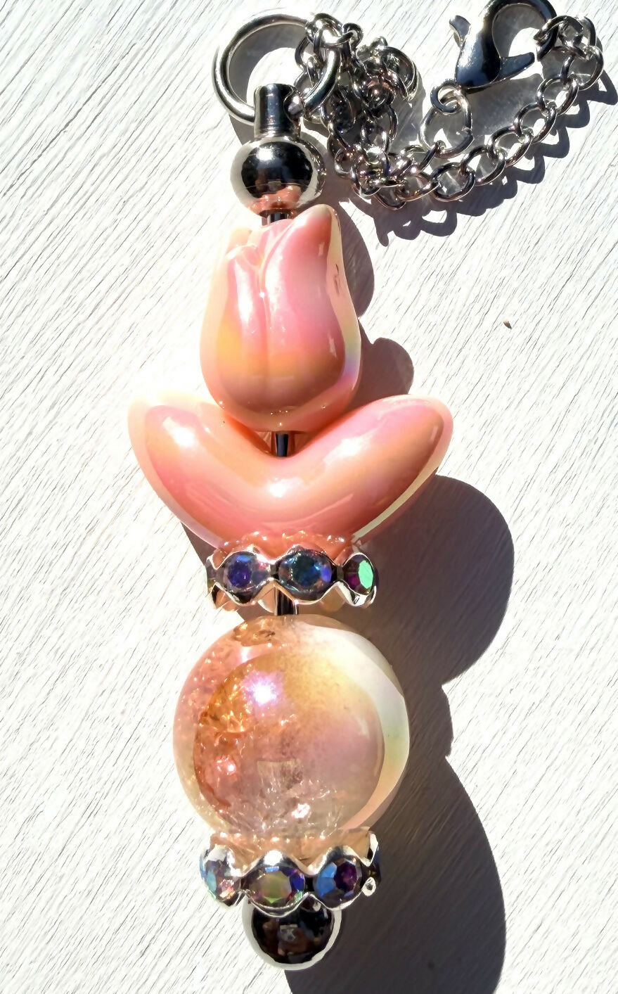 Peach Tulip Tumbler/Bag Charm