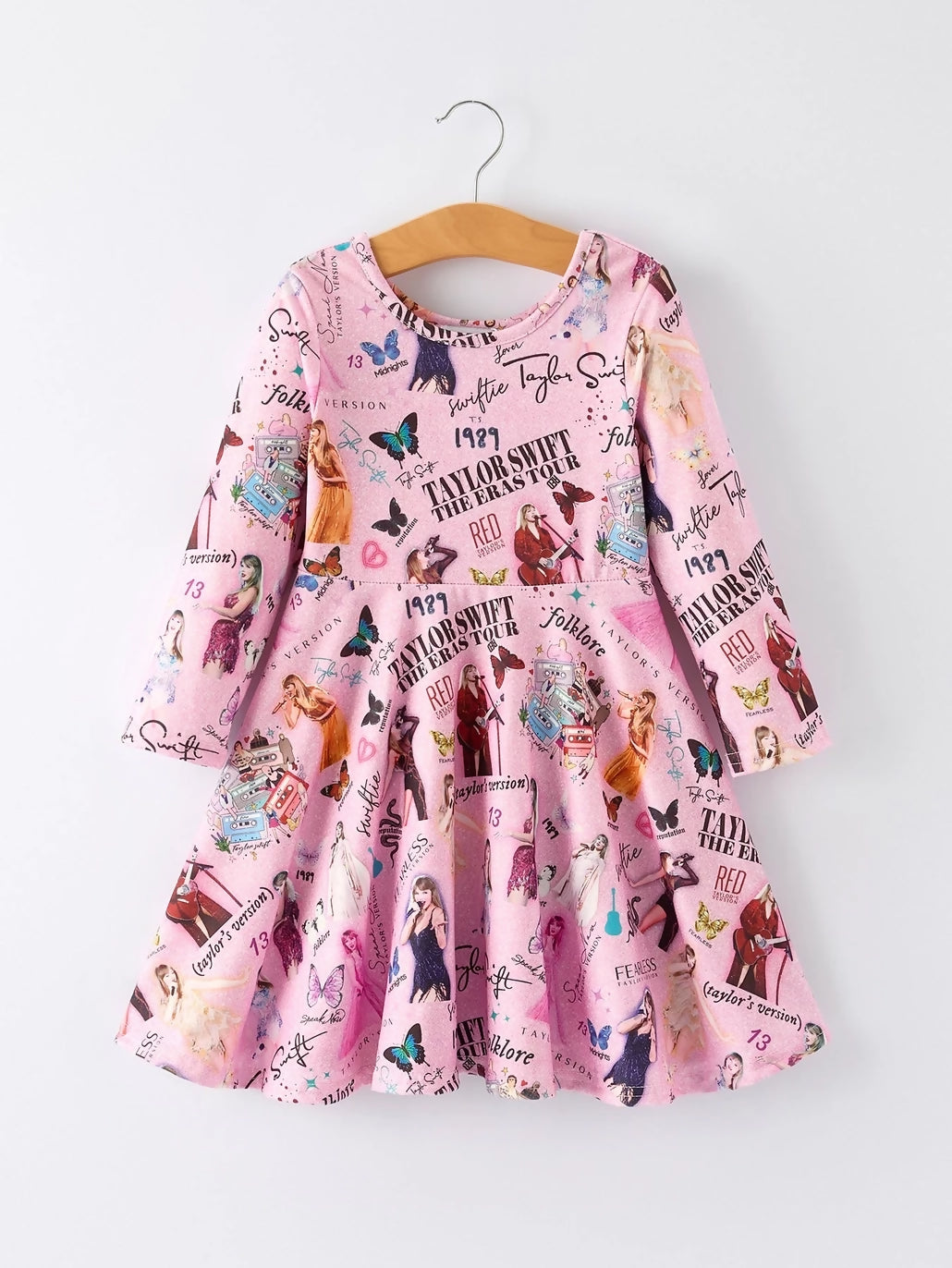TS Era Print Long Sleeve Twirl Dress