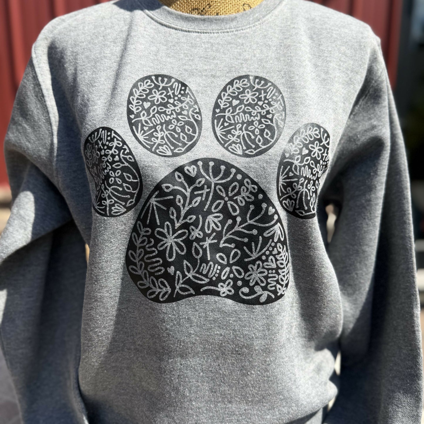 Floral Paw Print Sweatshirt