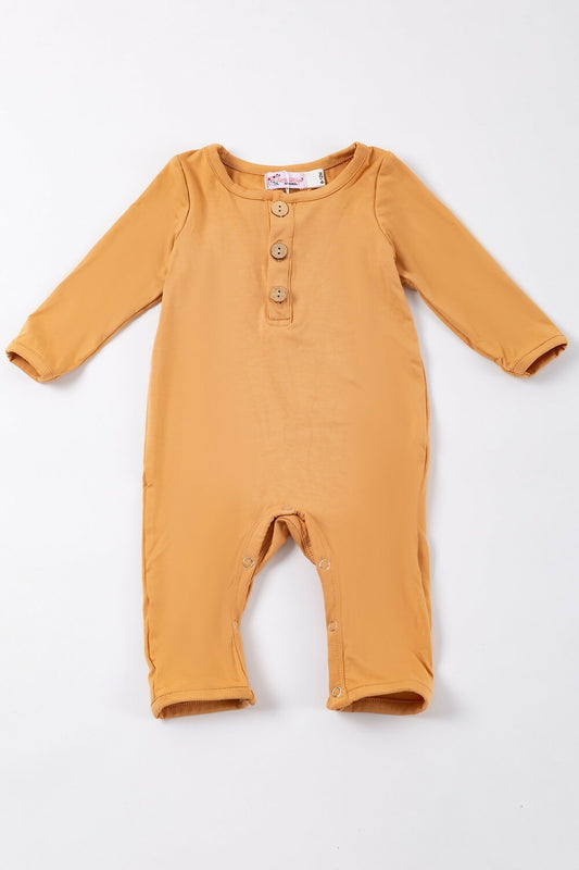 Tan Bamboo Long Romper