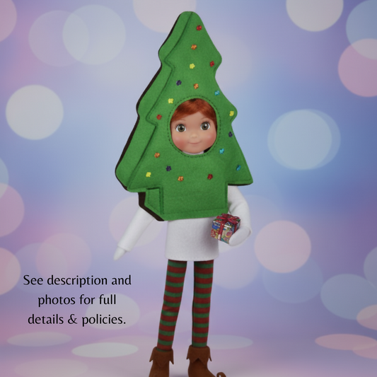 Galaxy Brownie Christmas Tree Cake Elf Costume – Embroidered Holiday Outfit