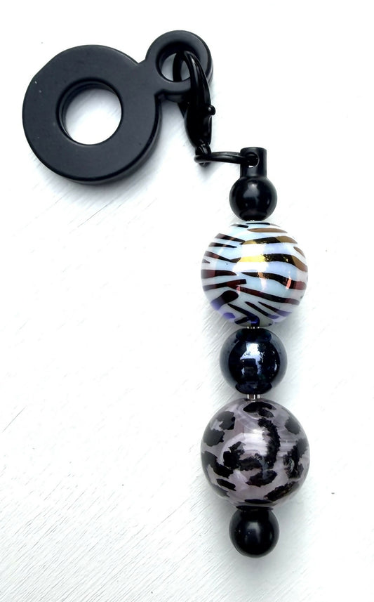 **Animal Print Straw Charm