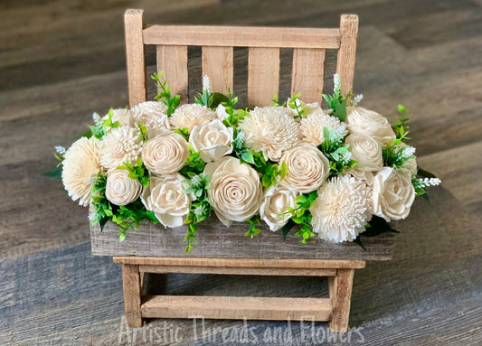 Wood Flower Centerpiece Box