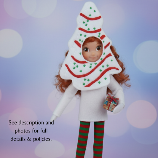Christmas Tree Cake Elf Costume – Embroidered Fleece Holiday Outfit