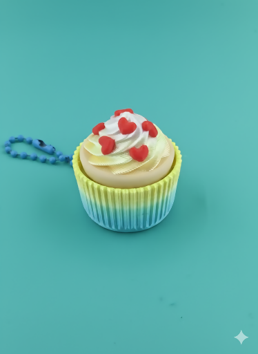 Cupcake Clicker Keychain – 3D Printed Fidget Dessert Charm
