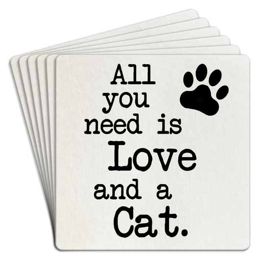 love and a cat coaster